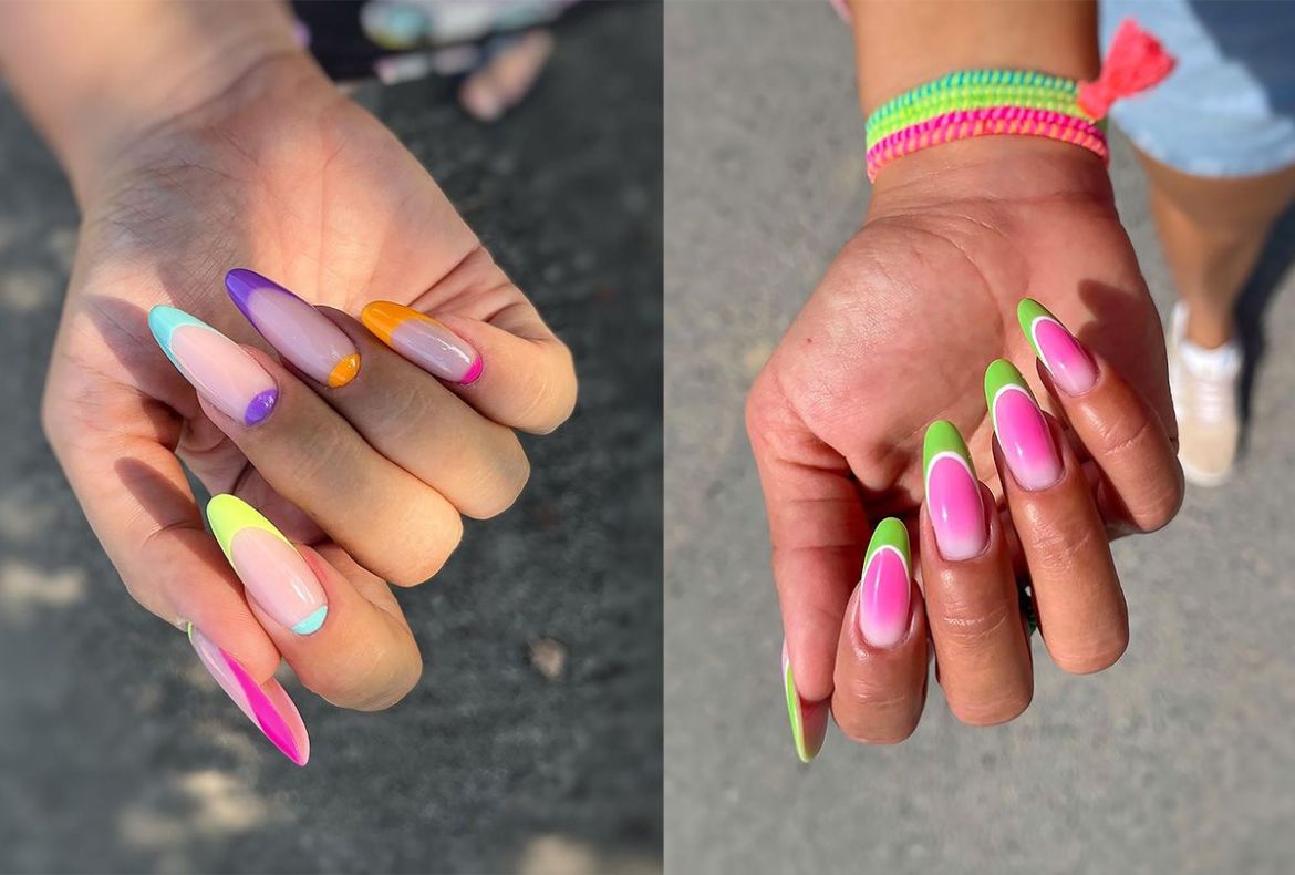sugestões de unhas para carnaval coloridas